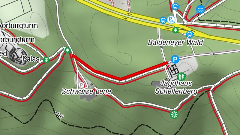 Zuweg Essen_Jagdhaus Schellenberg