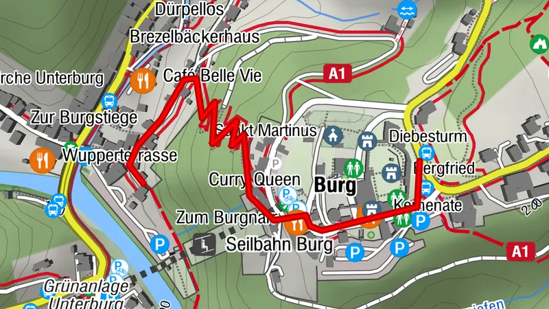Zuweg Solingen Schloss-Burg