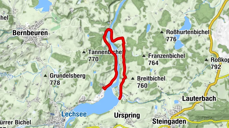 Von der Staustelle in Lechbruck zum Campingplatz via Claudia