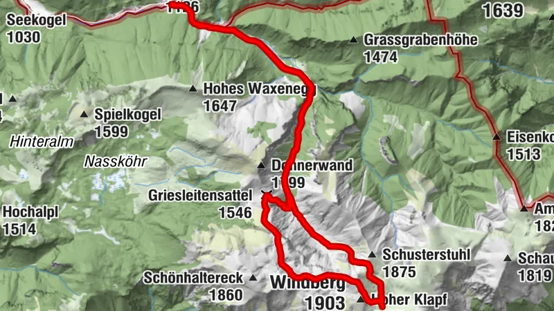 Schneealpe von Gasthaus Leitner