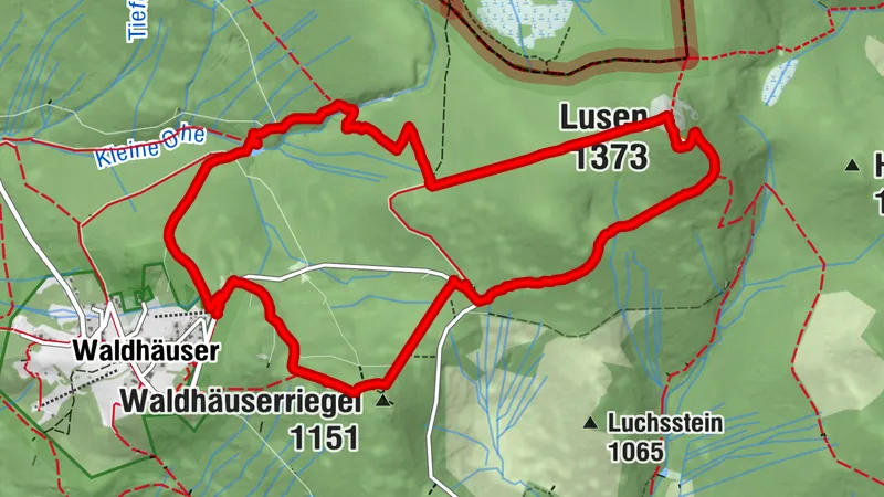 Waldhäuser Ausblick - Waldhäuserriegel - Lusen - Teufelsloch