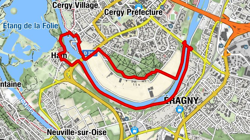 Circuit VTT Rive Droite Rive Gauche : base de loisirs de Cergy/Neuville