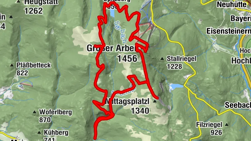 Gr. Arber über Rißlochfälle - kl. Arbersee - kl. Arber