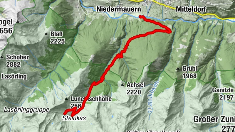 Radroute neu - Merschenalm