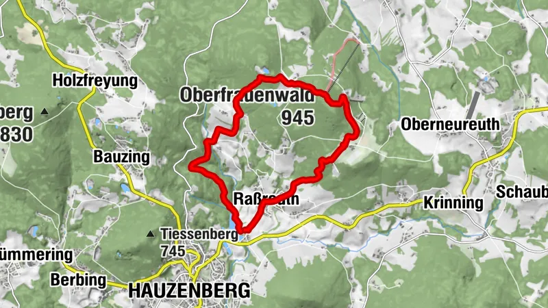 Freudensee - Oberfrauenwald - Berggasthof Sonnenalm - Raßreuth 