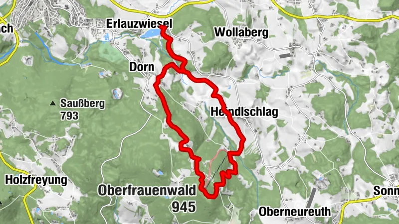 Runde - Erlauzwieseler Stausee - Schauerbachtal - Oberfrauenwald - Heindlschlag