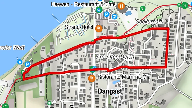 Grüne Mitte - Terrainkurweg in Dangast