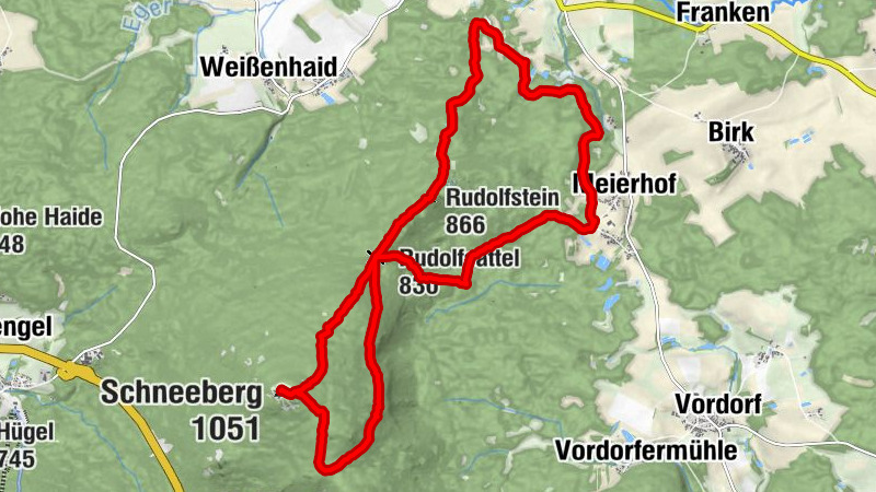 Schneeberg - Rudolfstein und Röslauquelle