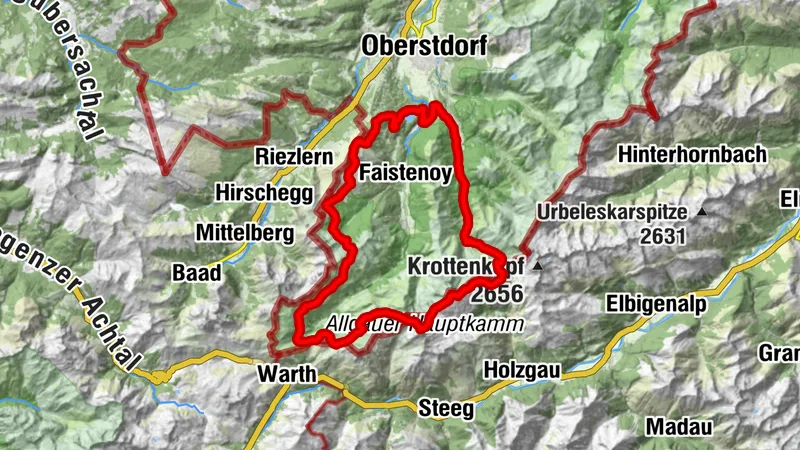 Allgäu Trail 55k Sky (Wegpunkte selbst angeklickt, kein gpx-Import)