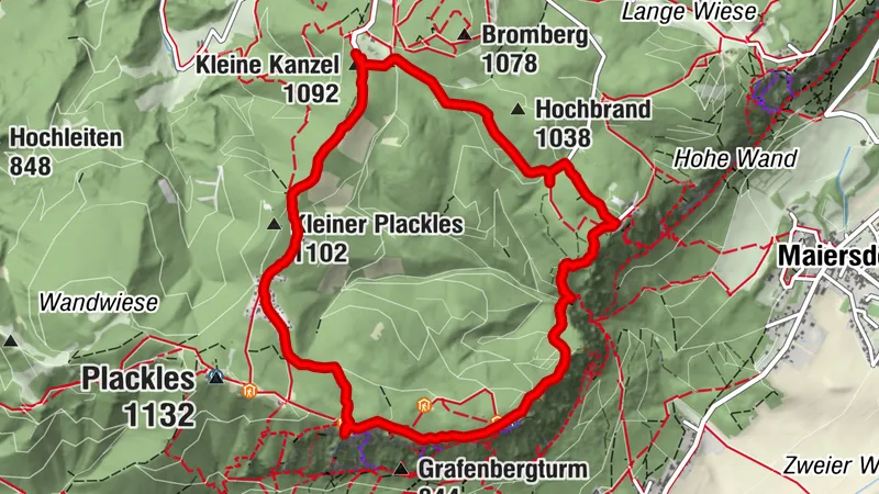 Hohe Wand: kleine Kanzel - Hubertushaus - RWW3 retour zur Kleinen Kanzel
