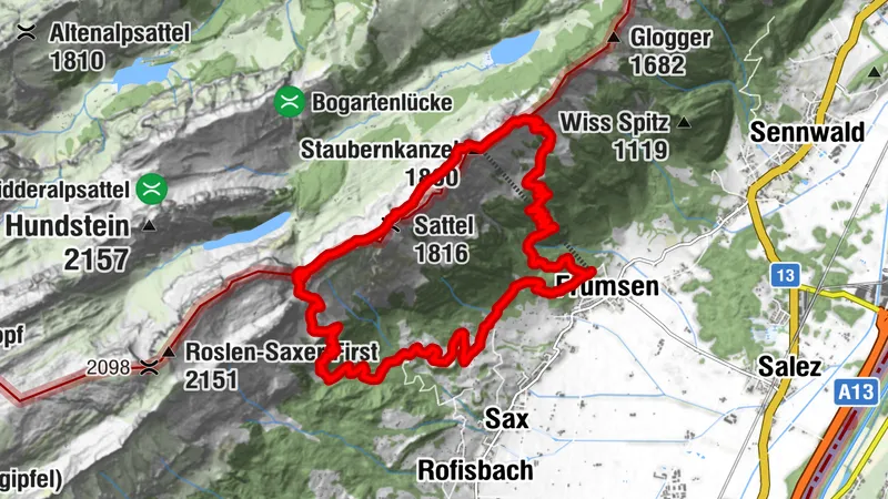 Frümsen - Saxerlücke - Staubernkanzel - Frümsen
