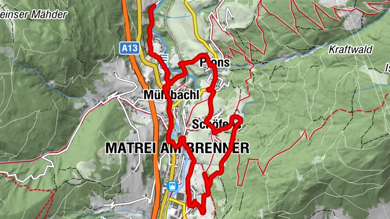 Haslachsiedlung- Kraftwerk Karbit - Holzwerk - Pfons - Kraftsee - Haslachsiedlung