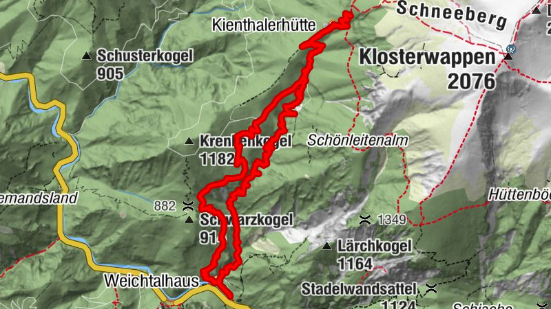 "Weichtalklamm" über Stock und Stein durch das Höllental - Weichtalhaus - Kientallerhütte 1340m