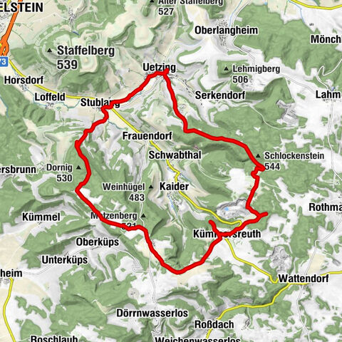 Rundkurz: Uetzing-Hohler Stein-Kemitzenstein-KüpserLinde-Dornig