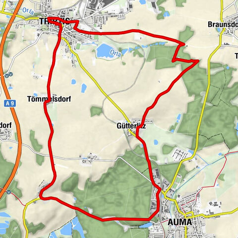 Rundweg - Höhen-Radrundweg - Triptis