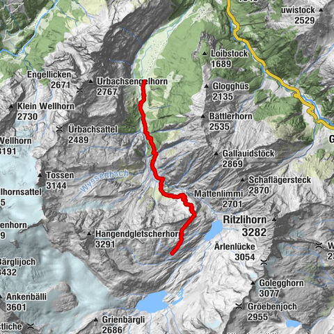 Anstieg Gaulihutte Urbachtal