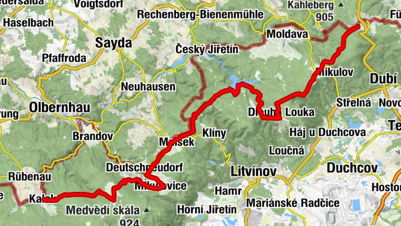 RR ERZ E08 Etappentour Route Sächsische Mittelgebirge und Erzgebirgsradmagistrale Etappe 08