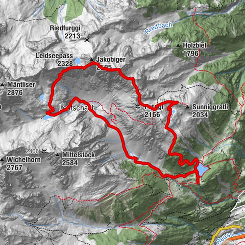 Arnisee - Sunniggrathütte - Ruchälplistock - Leidseepass - Leutschachhütte - Arnisee
