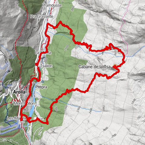 Tour von La Monta zur Cabane Tza und wieder zurück
