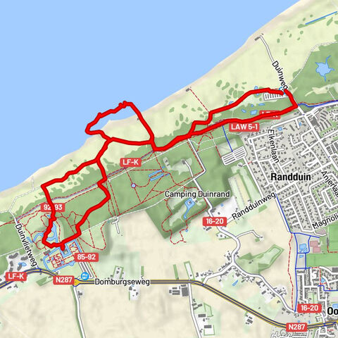 Rondje strand, duinen en bos bij Oostkapelle.