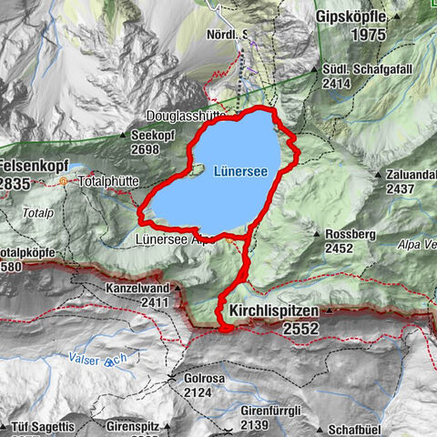 Douglasshütte, Lünersee, Gafalljoch Brand bei Bludenz, Vorarlberg