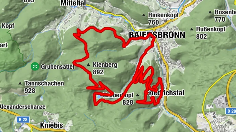 Baiersbronner T1 Stöckerkopf-Tour - Abkürzung 2 Höllkopf