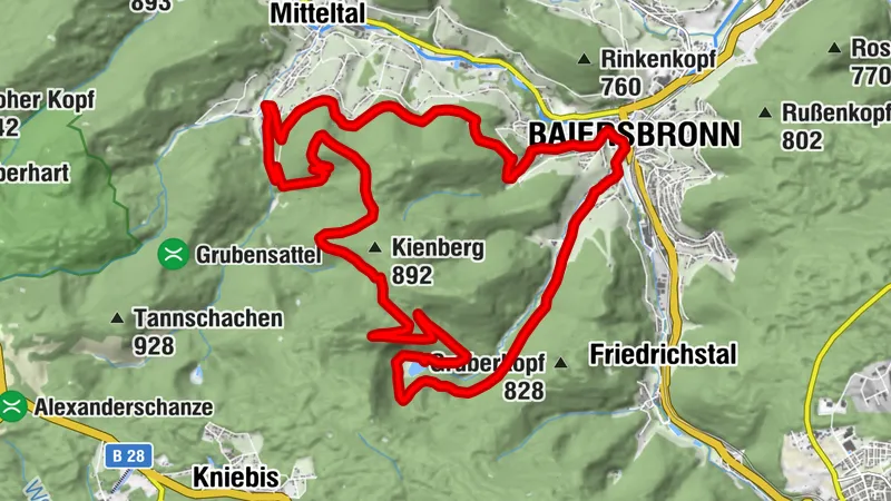 Baiersbronner T1 Stöckerkopf-Tour - Abkürzung 1 Stöckerkopf