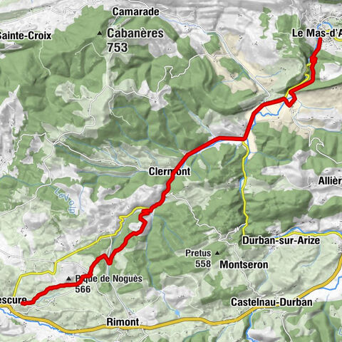 Die VTT-Durchquerung der Ariège - Etappe 10: Vom Mas d'Azil nach Lescure