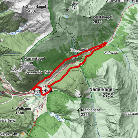 Rundwanderung Bergmahderweg - Niederthai