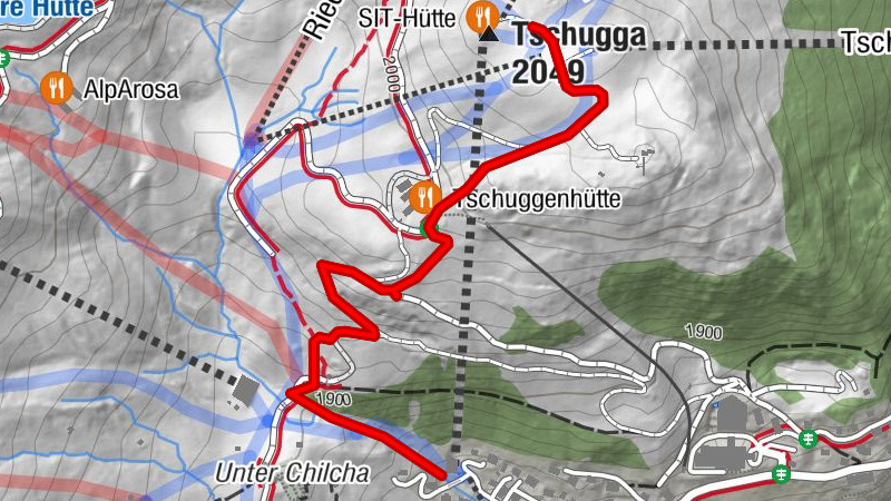 Tschuggen - Innerarosa (Talstation Gondelbahn Kulm)
