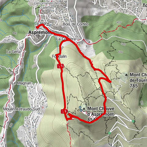Kleine Wanderung in Aspremont: Rundweg Mont Chauve